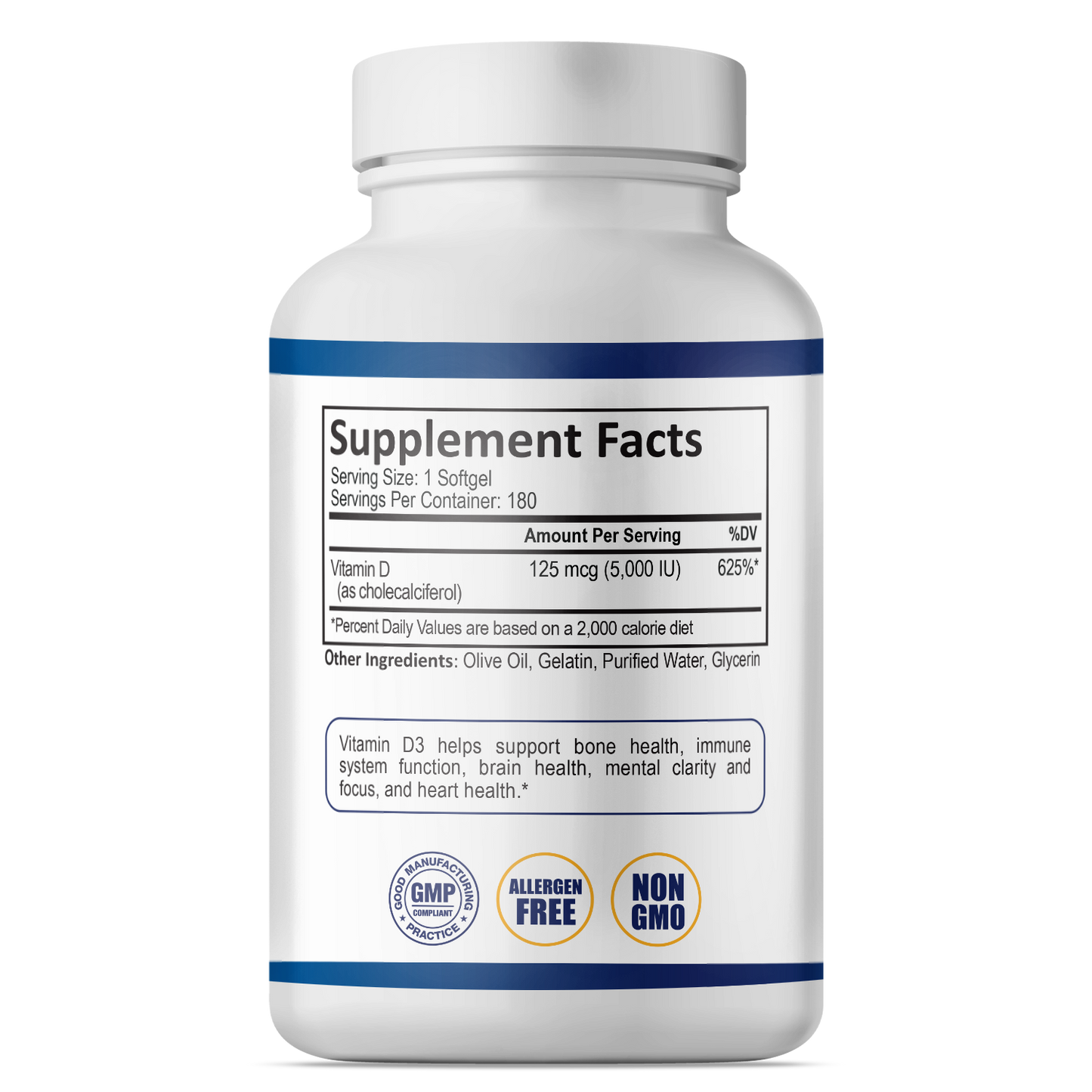 Vitamin D3 5,000 IU | 60 Day Supply