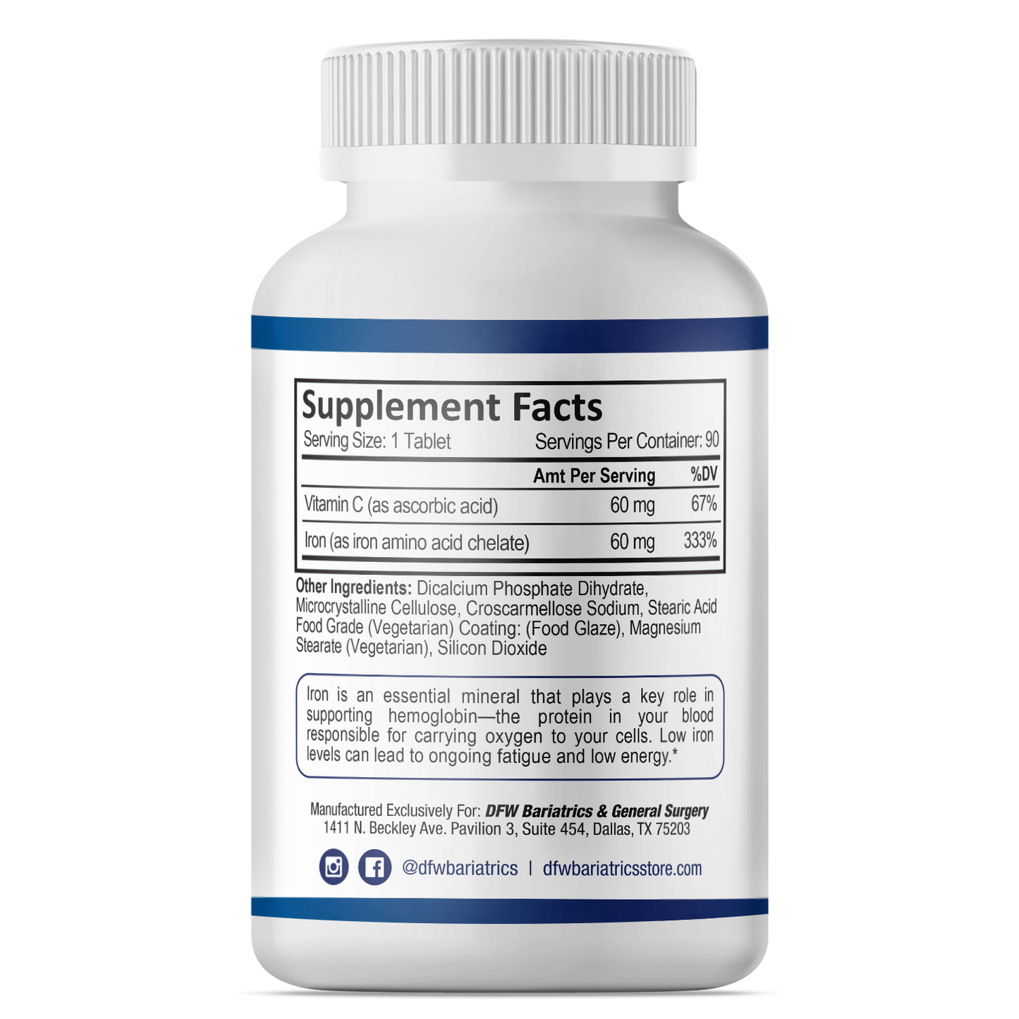 Iron with Vitamin C Capsules | 90 Day Supply