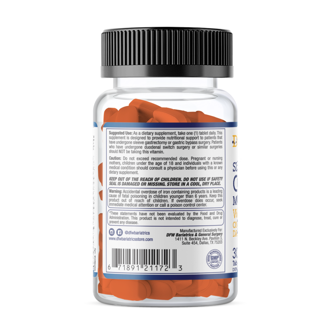 SLEEVE | RYGB Citrus Multivitamin Tablet with Iron | 30 Day Supply