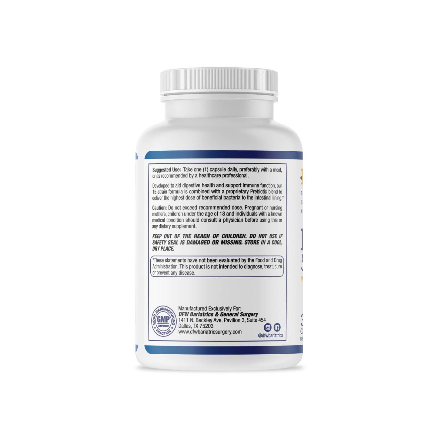 Probiotic 50 Billion with Prebiotic Fiber Blend | 30 Day Supply