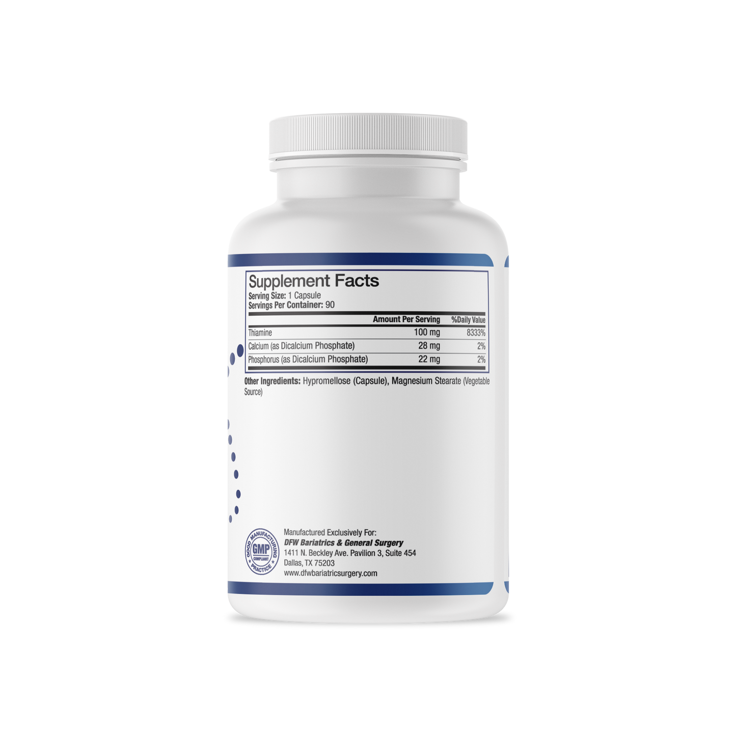 Thiamine 100mg with Calcium and Phosphorus | 90 Day Supply