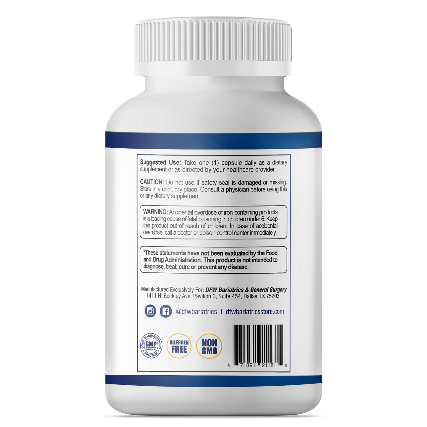 GLP-1 Multivitamin with Iron & Probiotics | 60 Day Supply