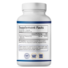 Thiamine (Vitamin B1) 100mg with Calcium and Phosphorus | 90 Day Supply