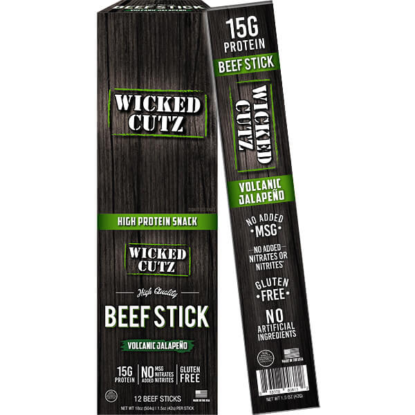 Wicked Cutz Beef Sticks - HIGH Protein Snack