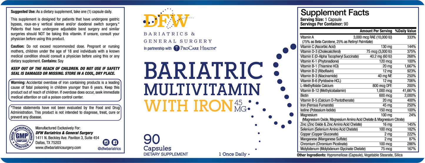 Bariatric Multivitamin SLEEVE | RYGB | 90 Day Supply