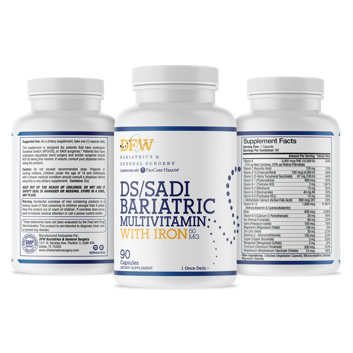 DS | SADI Core Multivitamin with Iron Capsules | 90 Day Supply
