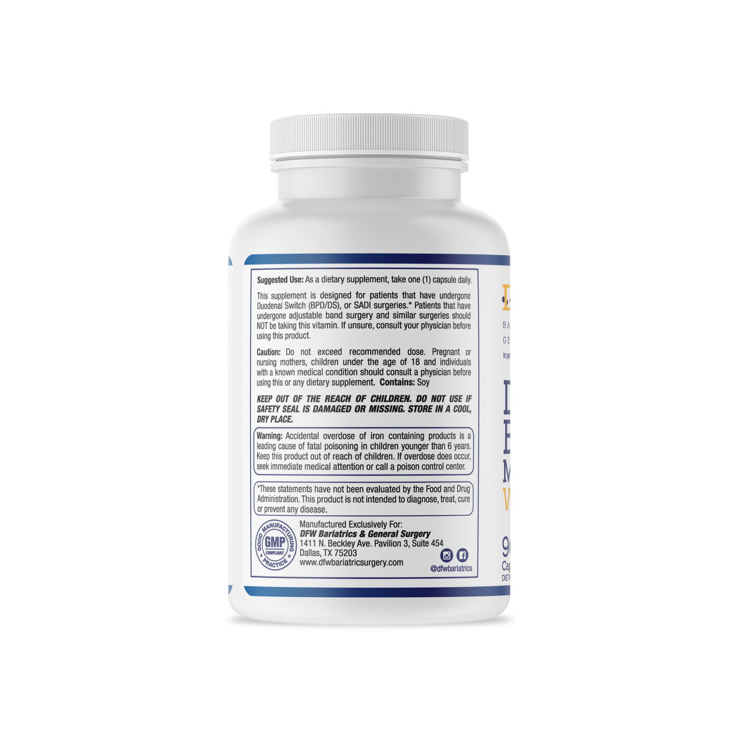 DS | SADI Core Multivitamin with Iron Capsules | 90 Day Supply