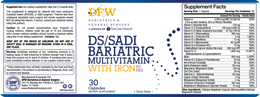 DS | SADI Core Multivitamin with Iron Capsules | 30 Day Supply