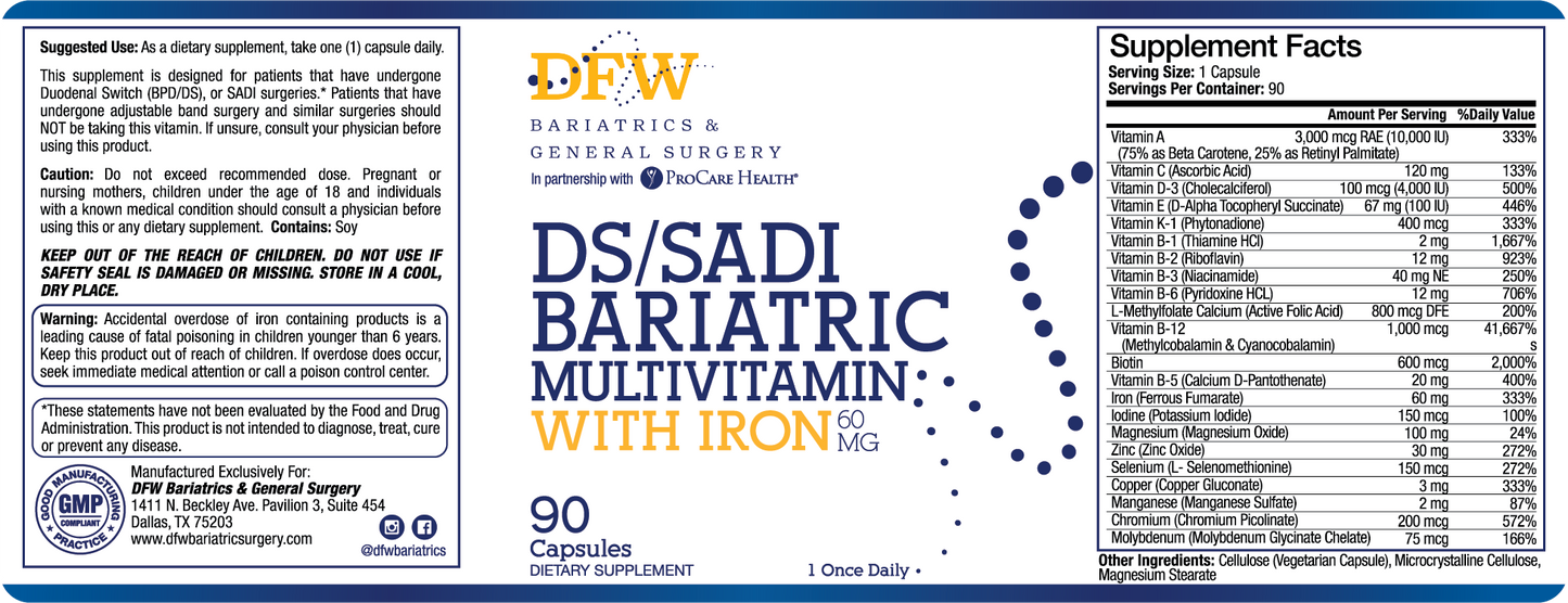 DS | SADI Capsule Multivitamin - ONCE DAILY | 90 Day Supply