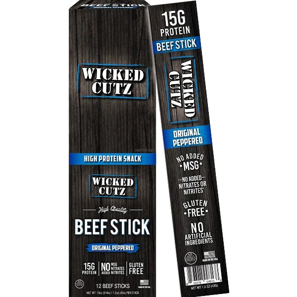 Wicked Cutz Beef Sticks - HIGH Protein Snack